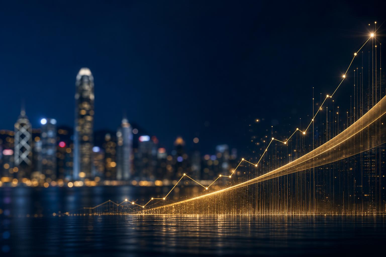 Sophisticated financial markets abstract in gold and deep navy